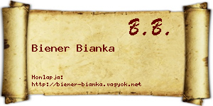 Biener Bianka névjegykártya